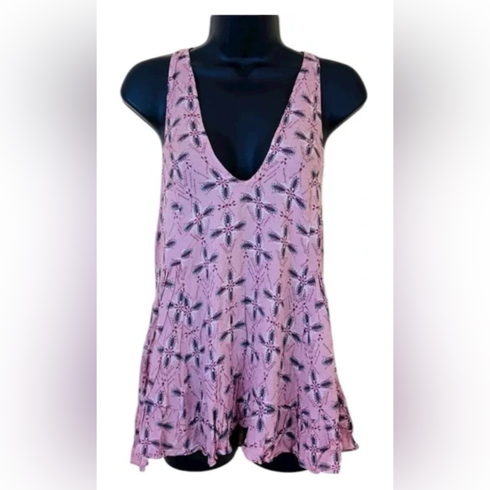 Intimately Free People Pink Floral Tank Top